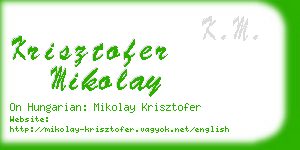 krisztofer mikolay business card